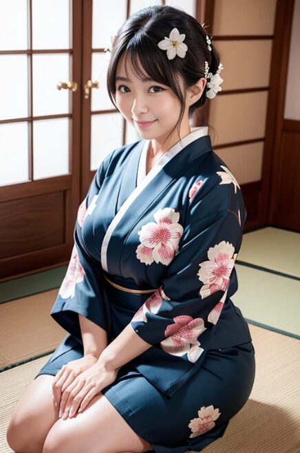巨乳人妻に浴衣を着てもらった【AI画像】01