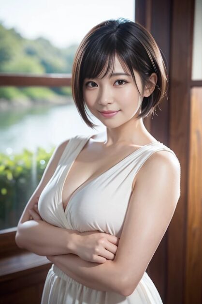 胸の前で腕組みしてる巨乳熟女の画像、AI画像19
