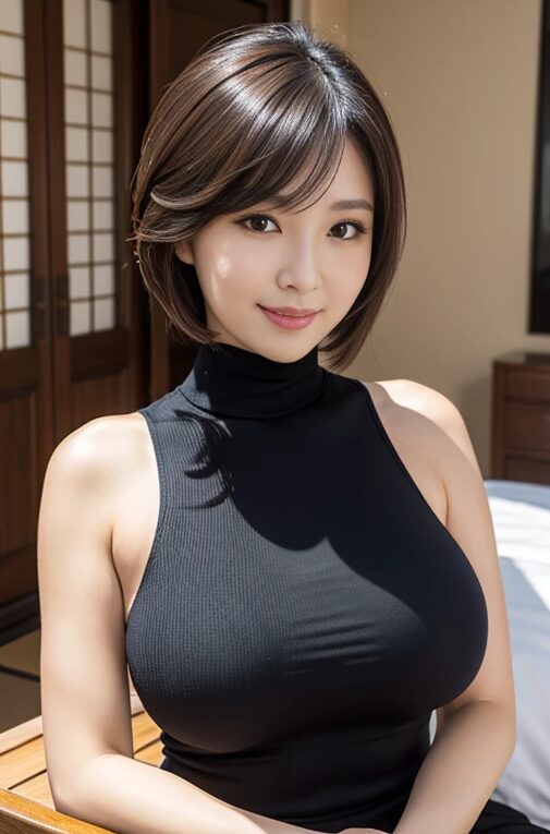 巨乳人妻さんにぴちぴちのシャツを着てもらった【AI画像】07
