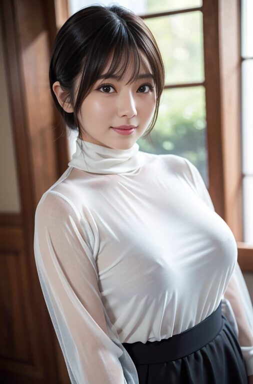 巨乳人妻さんにぴちぴちのシャツを着てもらった【AI画像】22