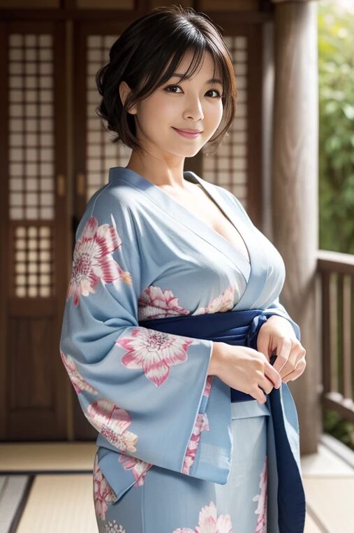 巨乳人妻に浴衣を着てもらった【AI画像】06
