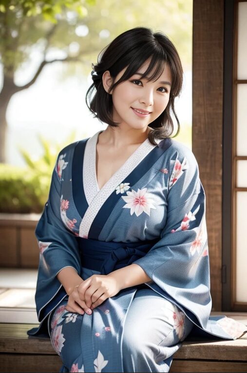 巨乳人妻に浴衣を着てもらった【AI画像】08