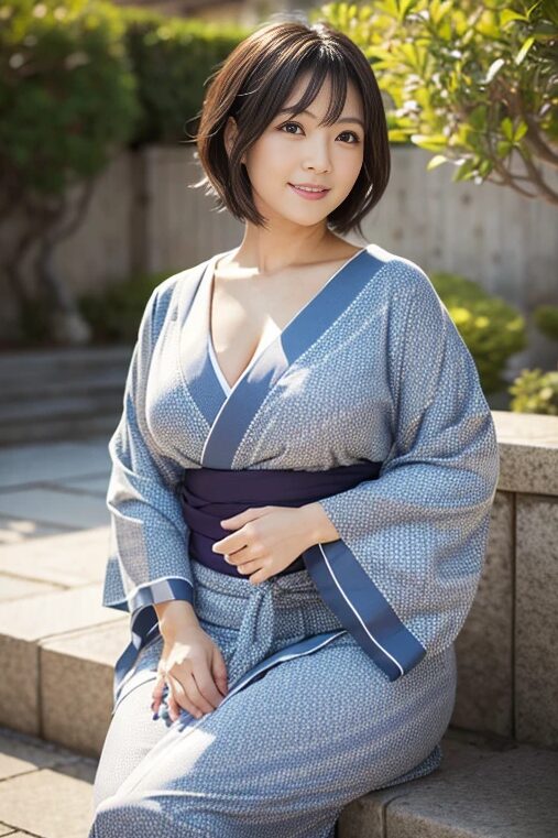 巨乳人妻に浴衣を着てもらった【AI画像】09