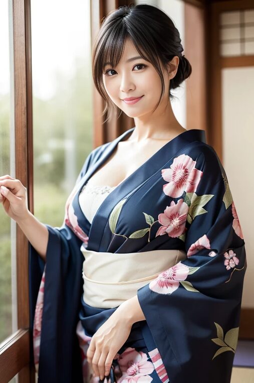 巨乳人妻に浴衣を着てもらった【AI画像】10
