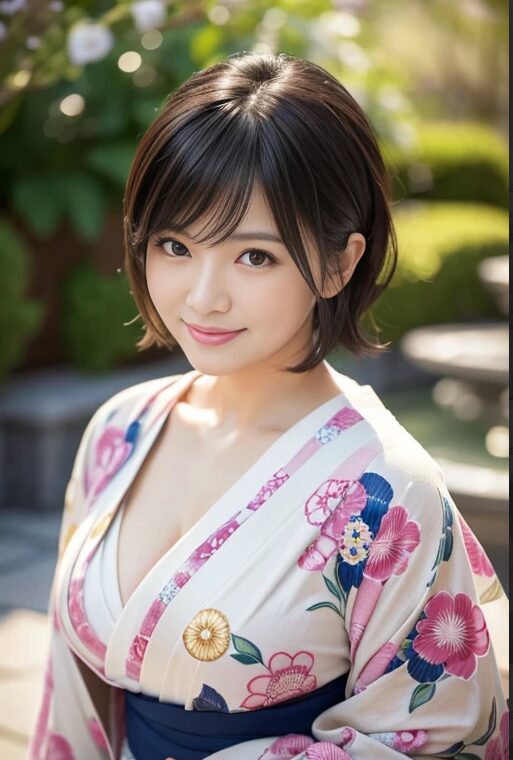 巨乳人妻に浴衣を着てもらった【AI画像】12