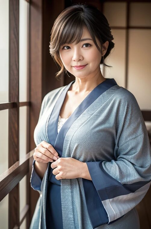巨乳人妻に浴衣を着てもらった【AI画像】18