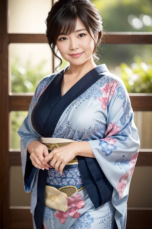 巨乳人妻に浴衣を着てもらった【AI画像】19