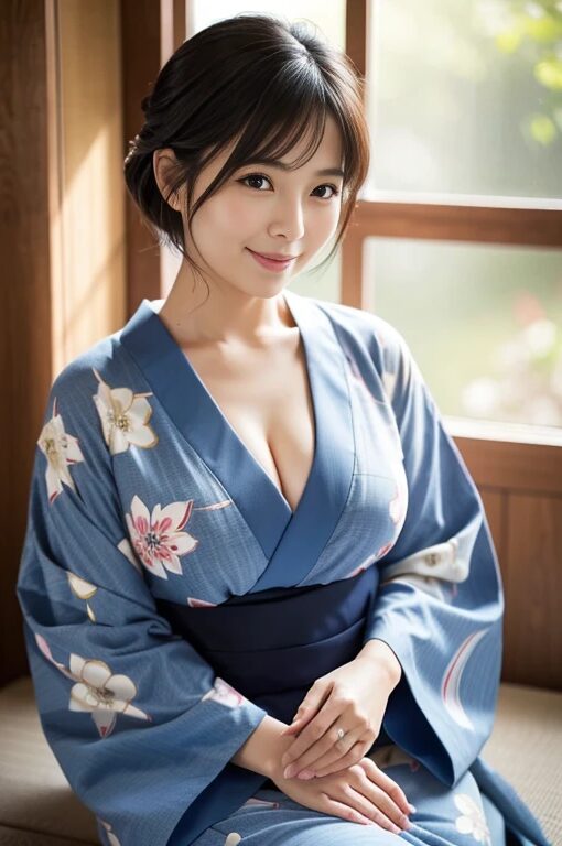 巨乳人妻に浴衣を着てもらった【AI画像】26