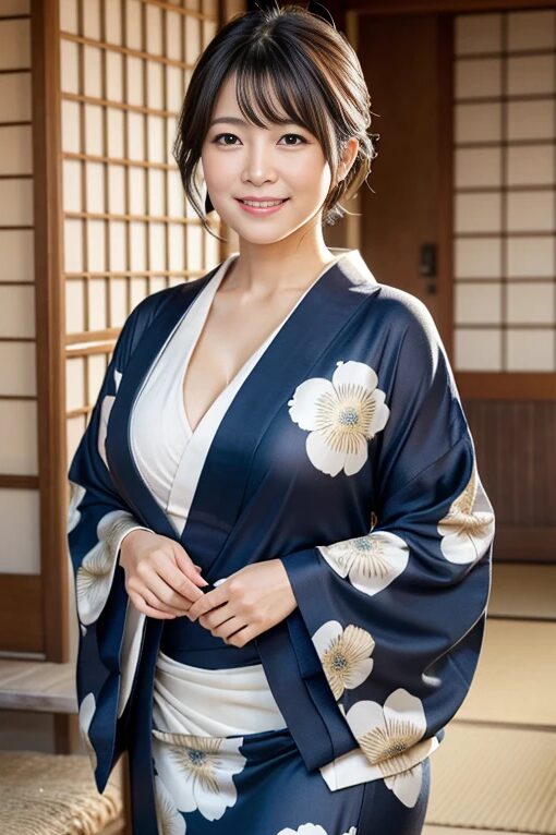 巨乳人妻に浴衣を着てもらった【AI画像】35