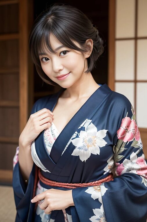 巨乳人妻に浴衣を着てもらった【AI画像】54
