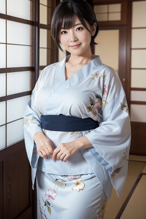 巨乳人妻に浴衣を着てもらった【AI画像】58