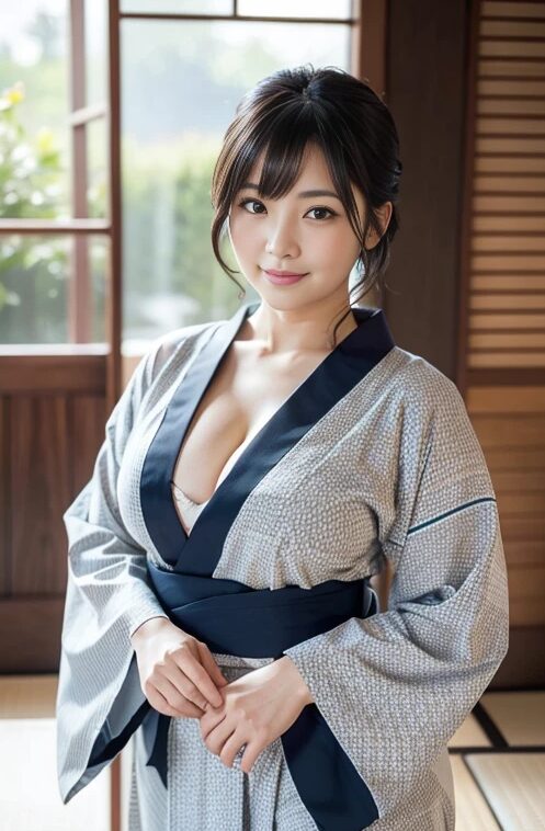 巨乳人妻に浴衣を着てもらった【AI画像】62