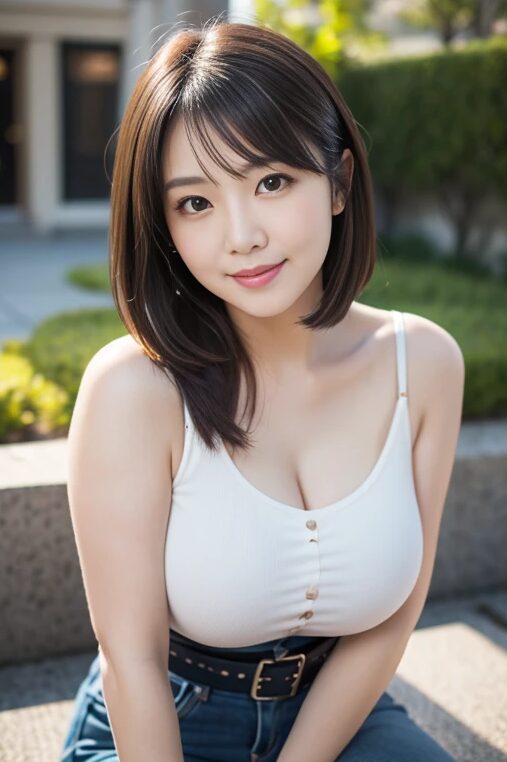 巨乳美人人妻の上着を脱がせてみた【AI画像】48