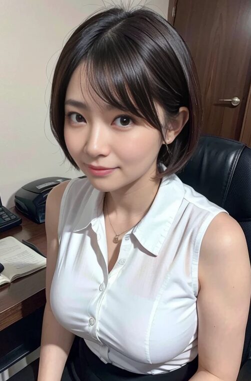 巨乳人妻の女上司が会社で誘惑してきた【AI画像】50