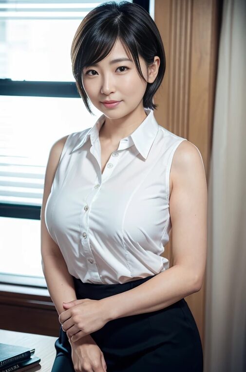 巨乳人妻の女上司が会社で誘惑してきた【AI画像】54