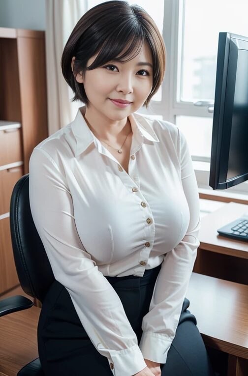 巨乳人妻熟女が女上司だったら【AI画像】08