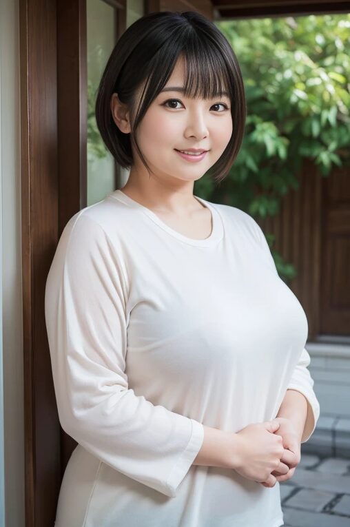 巨乳人妻熟女の普段着姿【AI画像】01