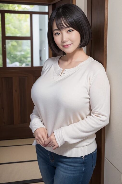 巨乳人妻熟女の普段着姿【AI画像】05