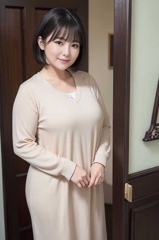 巨乳人妻熟女の普段着姿【AI画像】06