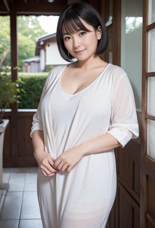 巨乳人妻熟女の普段着姿【AI画像】15
