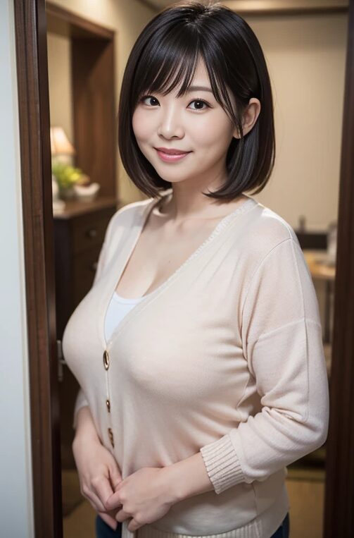 巨乳人妻熟女の普段着姿【AI画像】27