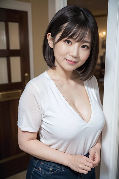 巨乳人妻熟女の普段着姿【AI画像】31